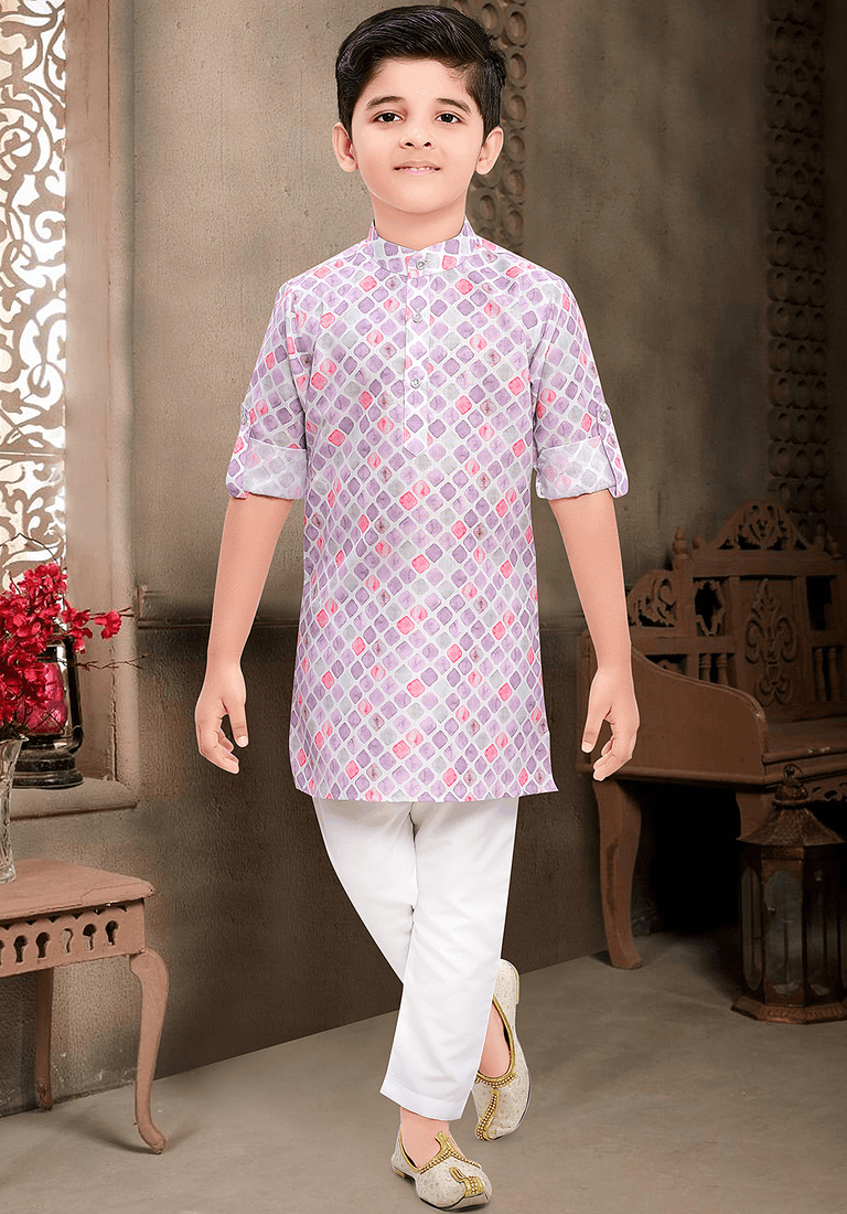 boys printed kurta pajama set