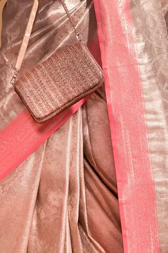 cream cream paisley zari woven design kanjeevaram saree