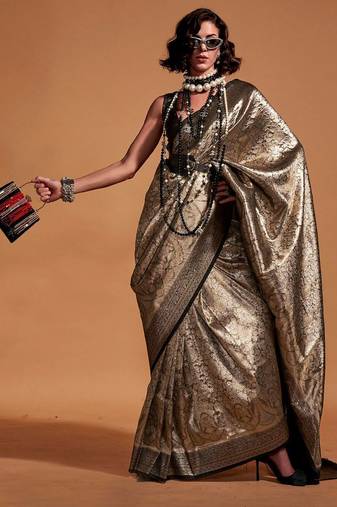 olive paisley designer kanjeevaram saree