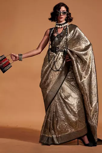 olive paisley designer kanjeevaram saree