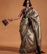 olive paisley designer kanjeevaram saree