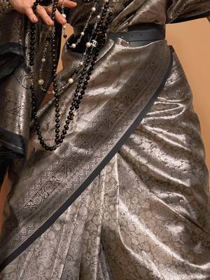 olive paisley designer kanjeevaram saree 4