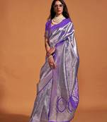 purple paisley designer kanjeevaram saree