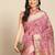 pink floral embroidered zari silk cotton mysore silk saree