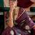 burgundy woven design zari satin banarasi saree
