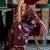 burgundy woven design zari satin banarasi saree