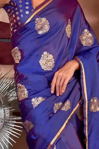 purple ethnic motif zari woven satin banarasi saree
