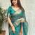 teal woven design zari organza designer banarasi saree