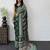 green ajrak block mirror work bandhani saree