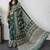 green ajrak block mirror work bandhani saree