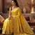 yellow woven design zari silk blend designer banarasi saree