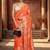 orange woven design zari silk blend designer banarasi saree