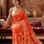 orange woven design zari silk blend designer banarasi saree
