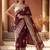 maroon woven design zari silk blend designer banarasi saree