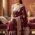 maroon woven design zari silk blend designer banarasi saree