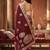 maroon woven design zari silk blend designer banarasi saree