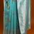 blue ethnic motifs woven design cotton saree with blouse