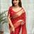 red zari organza designer banarasi saree
