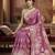 purple woven design zari silk blend designer banarasi saree