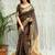 brown woven design zari organza designer banarasi saree