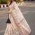 cream ethnic motifs printed pure cotton saree