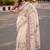 cream ethnic motifs printed pure cotton saree