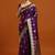 purple woven design embellished zari silk blend banarasi saree with blouse