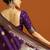 purple woven design embellished zari silk blend banarasi saree with blouse