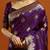 purple woven design embellished zari silk blend banarasi saree with blouse