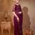 purple embroidered organza saree