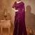 purple embroidered organza saree