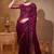 purple embroidered organza saree