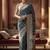 teal woven design zari silk blend designer banarasi saree