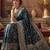 teal woven design zari silk blend designer banarasi saree