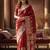 maroon woven design zari silk blend designer banarasi saree