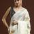 cream floral woven design zari cotton saree with blouse 