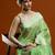 green ethnic motifs embroidered zari embroidered cotton saree