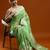 green ethnic motifs embroidered zari embroidered cotton saree