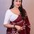 maroon batik printed saree with blouse piece