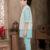 boys kurta pajama set with geometric jacquard printed jacket