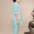 boys kurta pajama set with geometric jacquard printed jacket