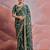 green tie and dye sequinned embroidered saree