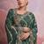 green tie and dye sequinned embroidered saree