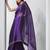 purple embellished beads and stones organza saree