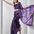 purple embellished beads and stones organza saree