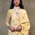 yellow woven design zari silk blend banarasi saree