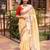 yellow yellow floral embroidered zari linen saree