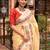 yellow yellow floral embroidered zari linen saree