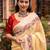 yellow yellow floral embroidered zari linen saree