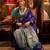 purple woven design zari satin banarasi saree